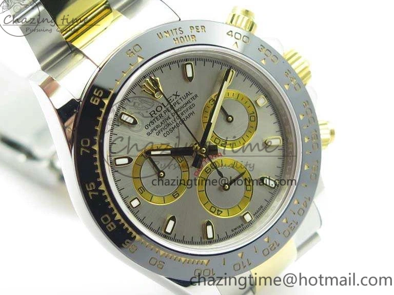 0402 WellDesigned Daytona SS YG Ceramic Bezel JH Best Edition Sliver Gray Dial On SS YG Bracelet A 3532